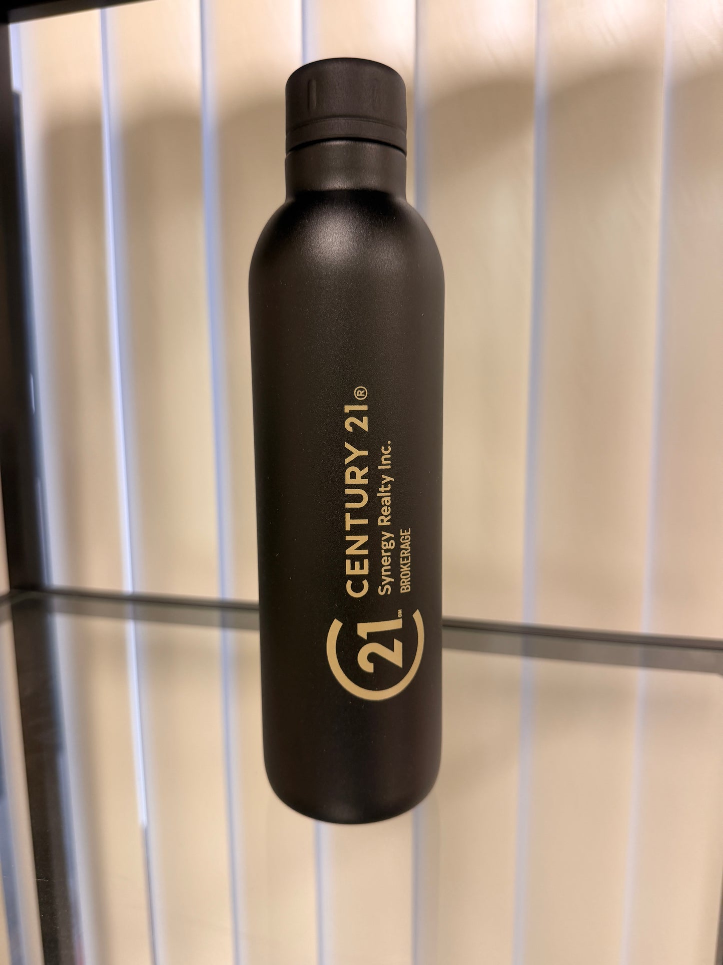 Century 21 Synergy Black Matte Water Bottle