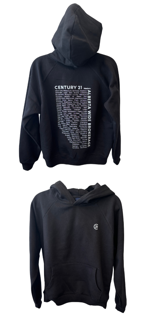 Century 21 Masters Woman's AB Wide Black Cropped Hoodie