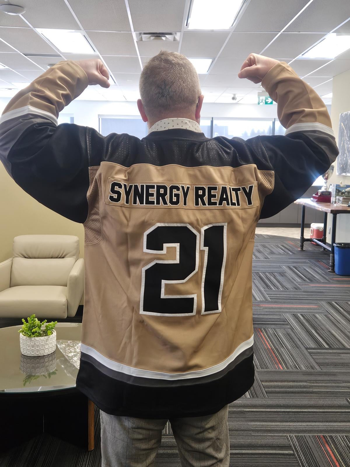 Century 21 Relentless Gold Custom Hockey Jersey