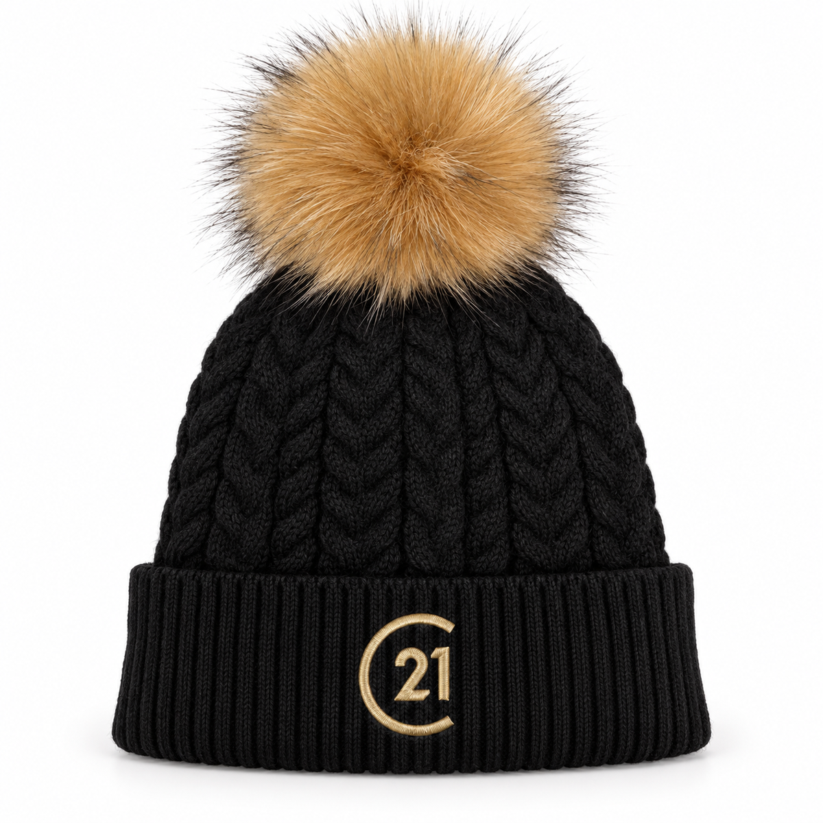 C21 Winter Black Pom-Pom Beanie