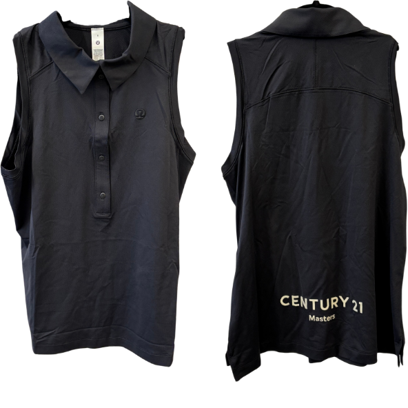 Century 21 Masters Black Lululemon Dry Sleeveless Polo