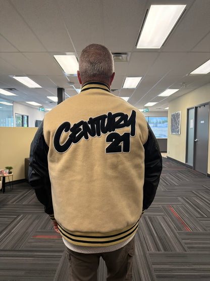 PRE-ORDER | Century 21 Men's Gold & Black Letterman Jacket