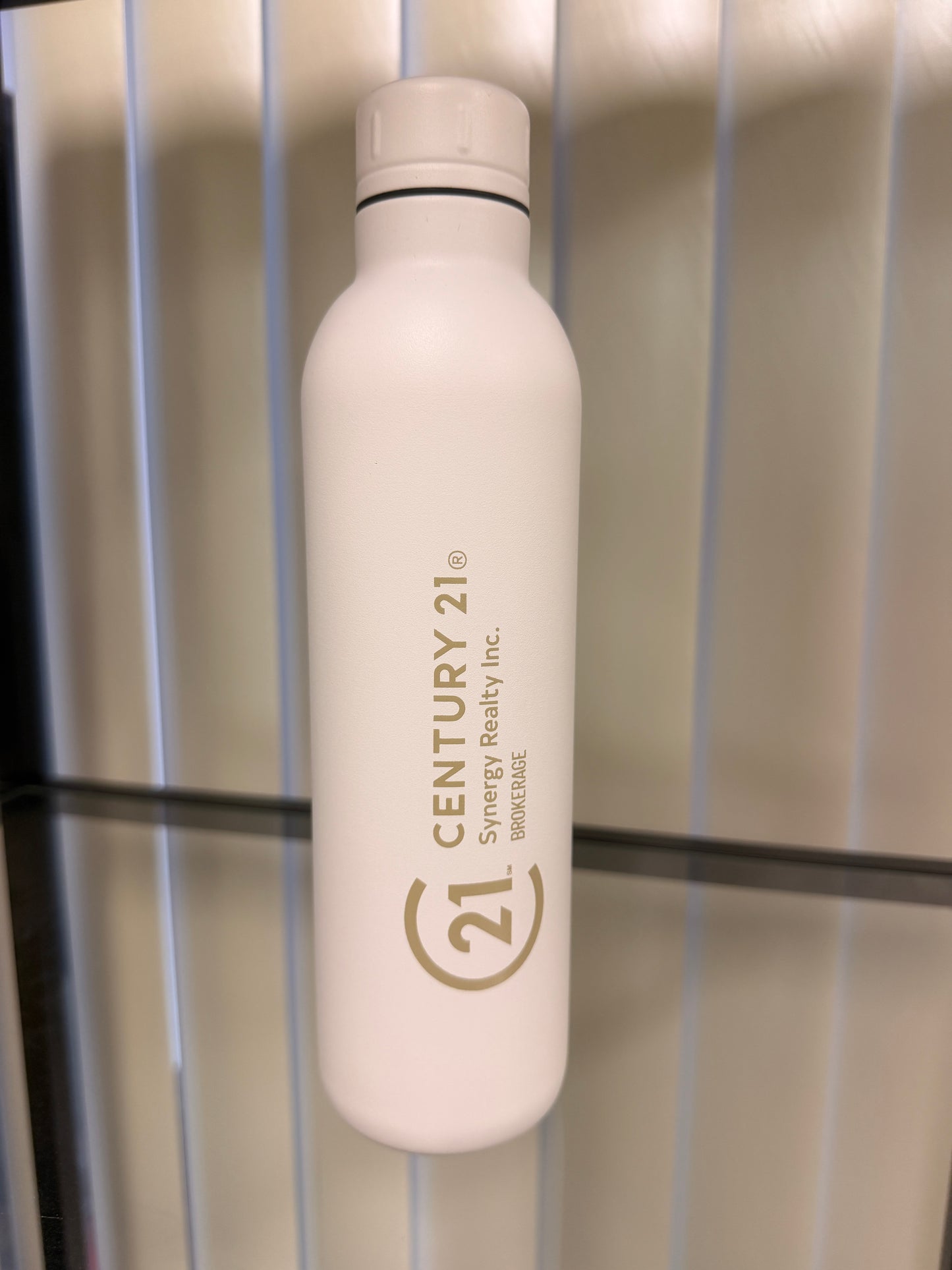 Century 21 Synergy White Matte Water Bottle
