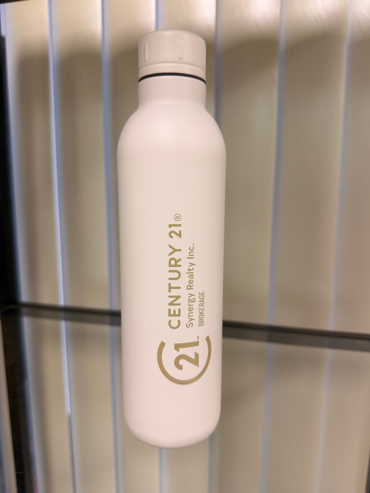 Century 21 Synergy White Matte Water Bottle