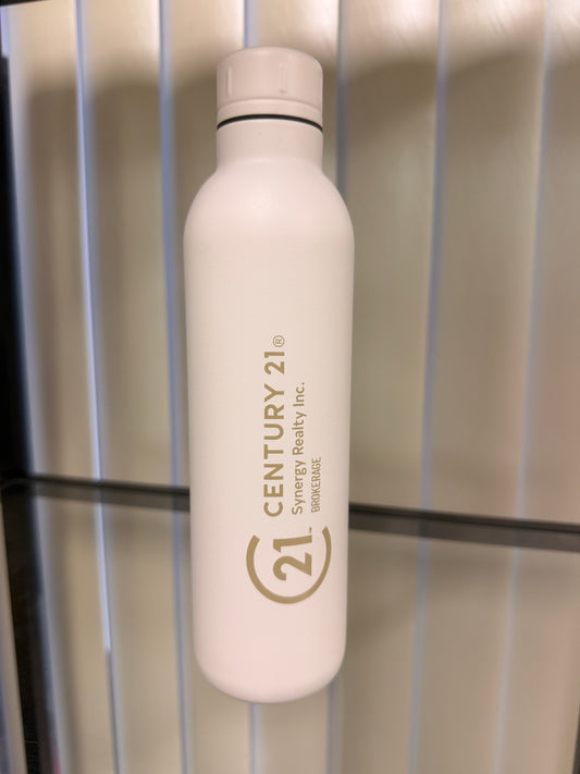 Century 21 Synergy White Matte Water Bottle