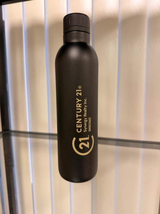 Century 21 Synergy Black Matte Water Bottle