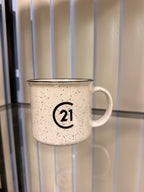Century 21 Synergy White Speckled Mug
