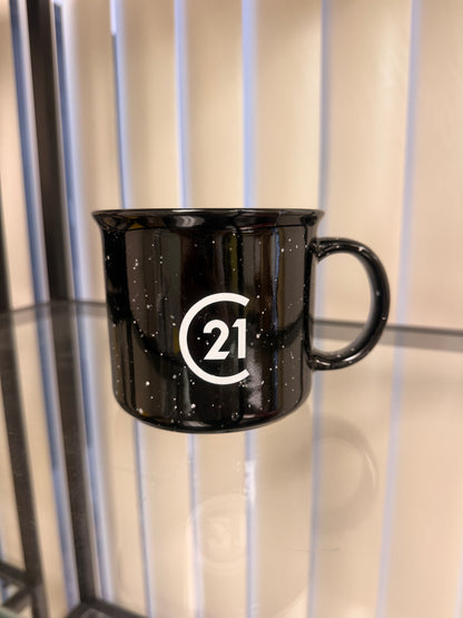 Century 21 Synergy Black Speckled Mug