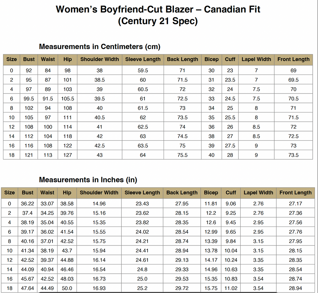 Century 21 Gold Jacket for Women (Boyfriend Cut)