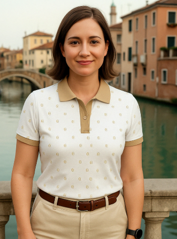 White Century 21 Performance Golf Polo For Women