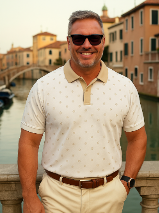 White Century 21 Performance Golf Polo For Men