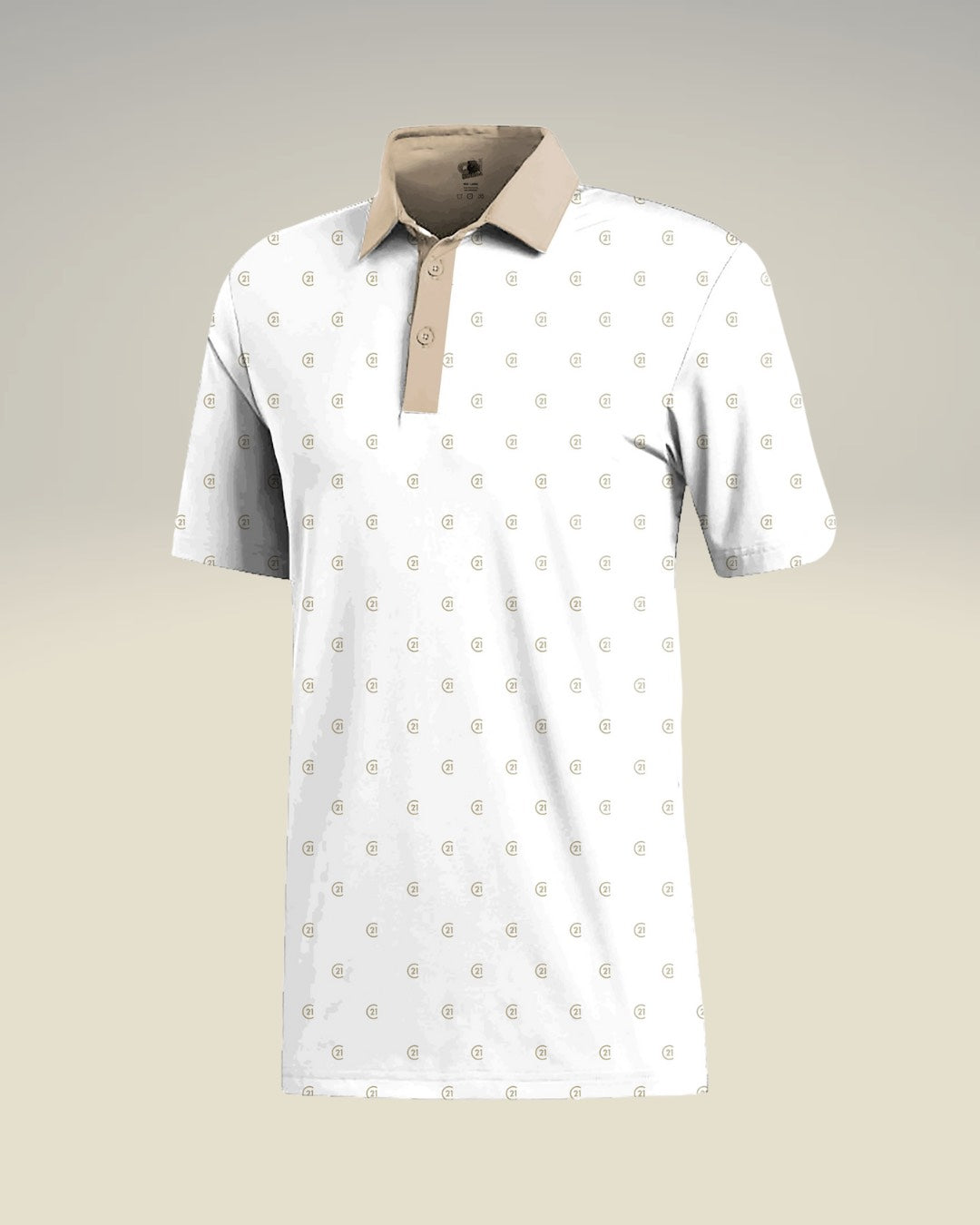 White Century 21 Performance Golf Polo For Men