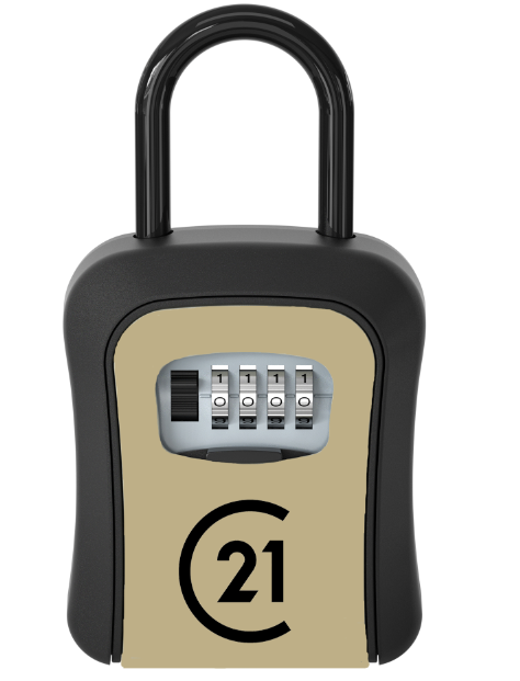 Century 21 branded combination lockbox for secure real estate key storage