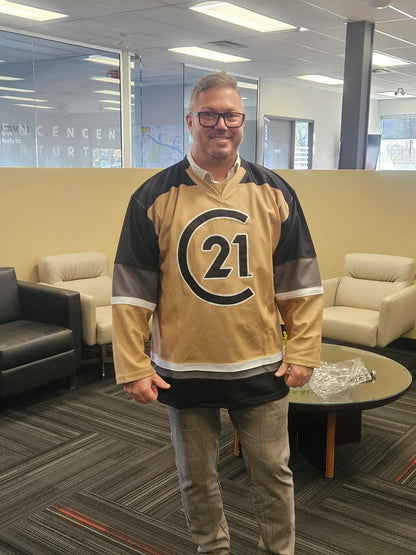 Century 21 Relentless Gold Custom Hockey Jersey